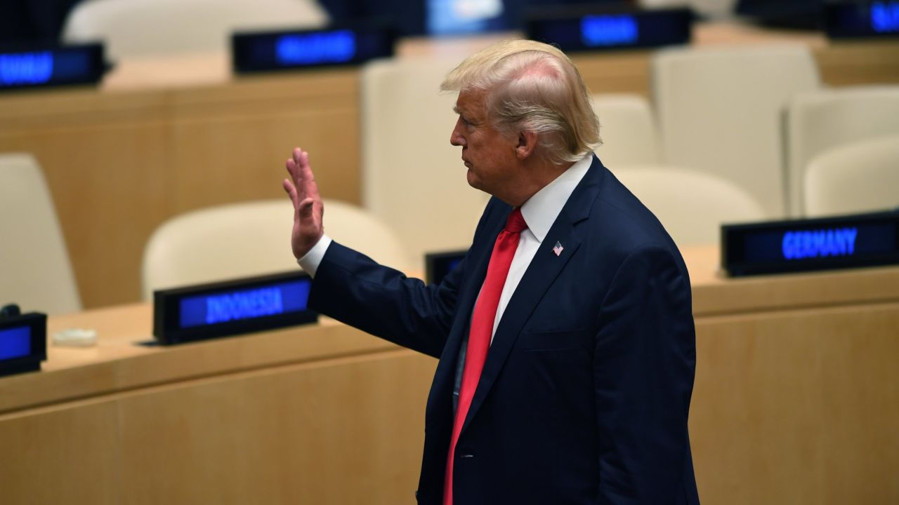 US President Donald Trump attends a meeting on United Nations Reform at the UN headquarters in New York on September 18, 2017. (TIMOTHY A. CLARY/AFP/Getty Images)