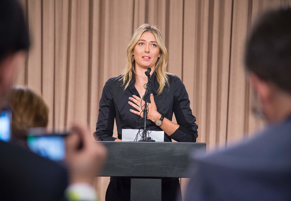Sharapova held a press conference to announce she had failed a drugs test