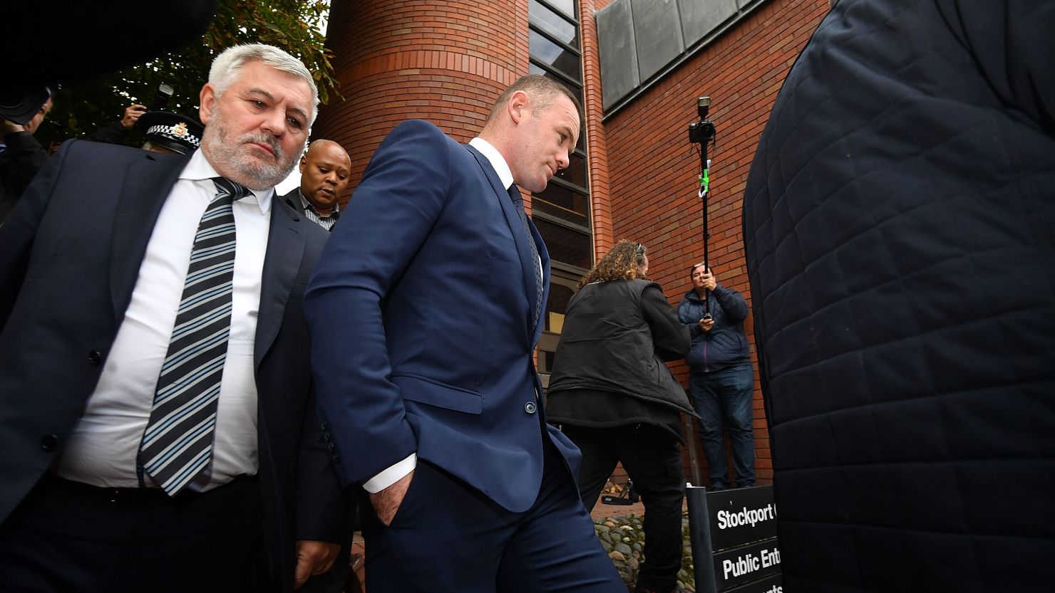 Wayne Rooney arrives at Stockport Magistrates Court on Monday