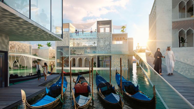 <strong>The Floating Venice:</strong> The resort is designed to bring the spirit of Venice to the Middle East -- staging Dubai versions of traditional festivals such as Carnivale di Venezia.