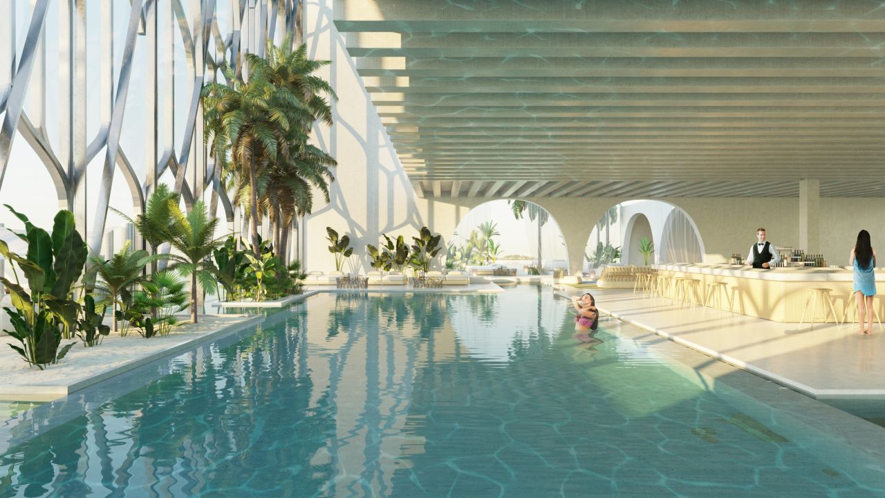 <strong>The Floating Venice:</strong> The resort will have 12 restaurants and bars, three of which will be underwater. Some of the resort's pools will have acrylic bases, offering views of the coral reefs below. 