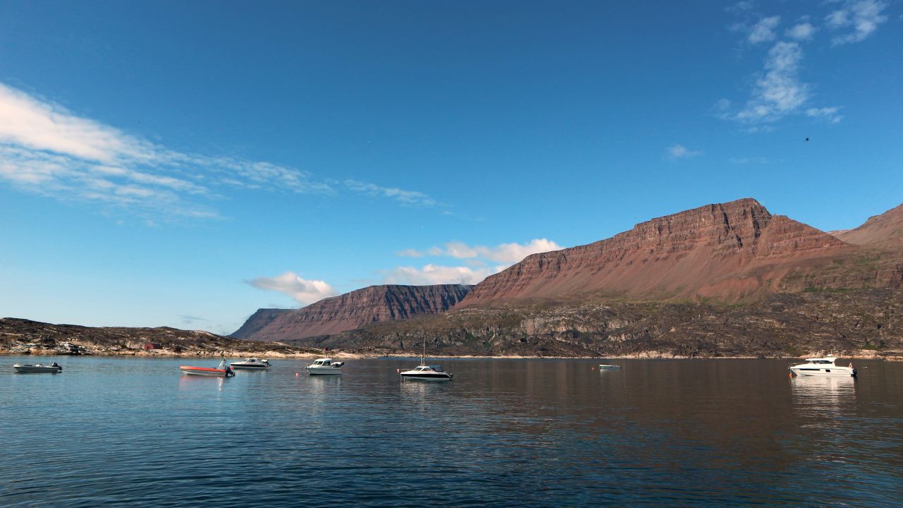 The prehistoric landscape of Disko Island was formed by volcanoes thousands of years ago that are now dormant.