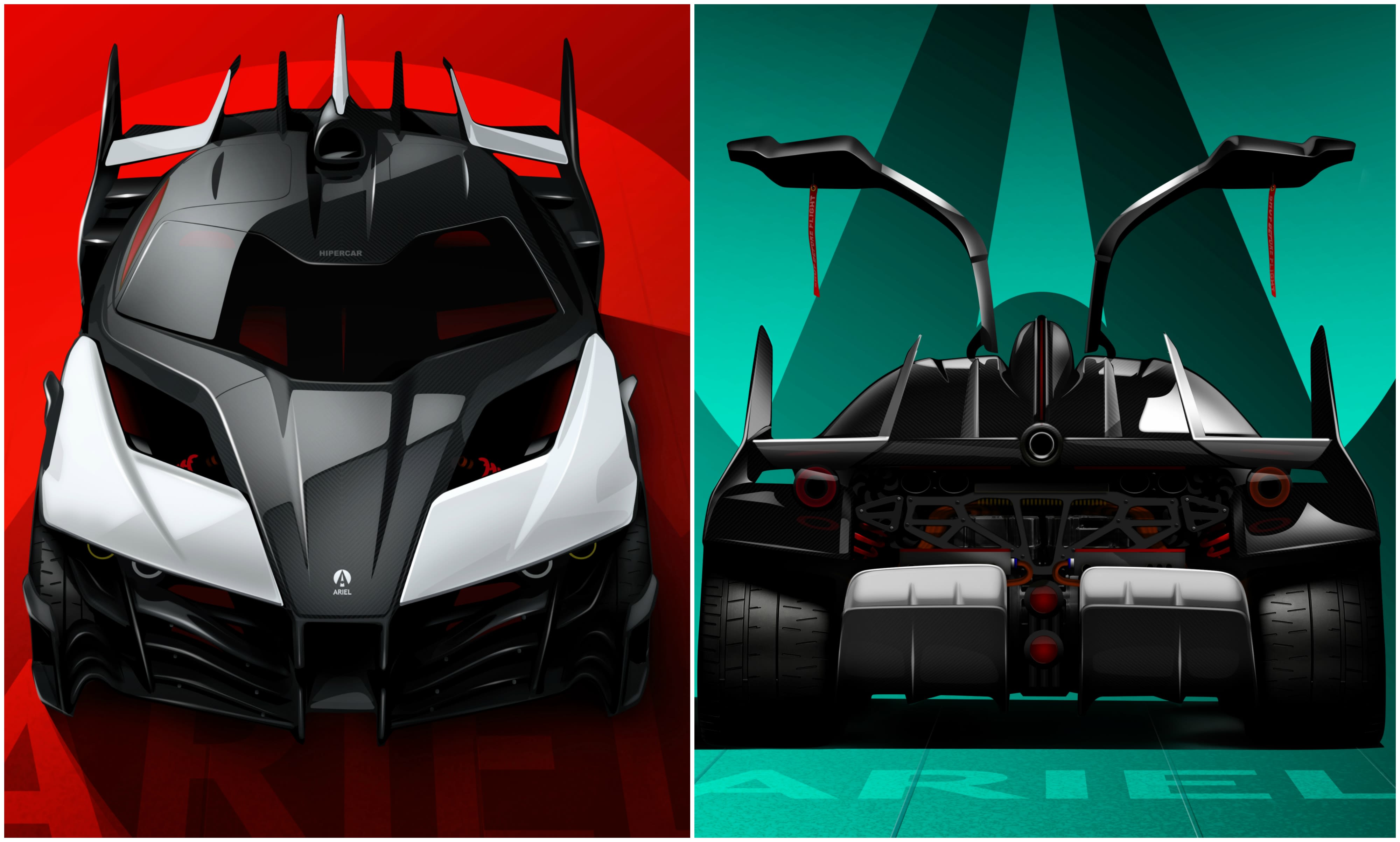 An artist's impression of how Ariel Motors' hybrid electric HIPERCAR may look when completed.