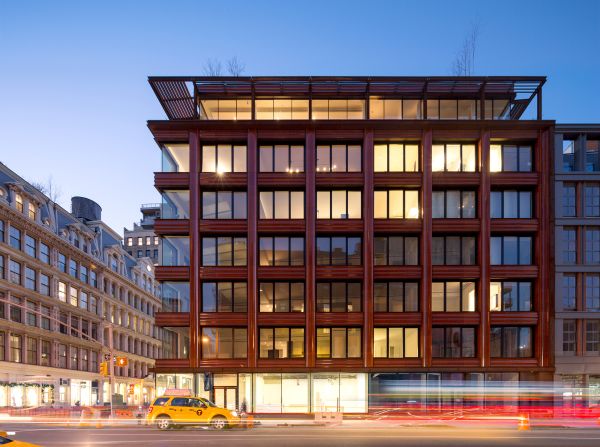 Selldorf Architects used glazed terracotta and steel for this 34,000-square-foot building in New York's Bond Street.