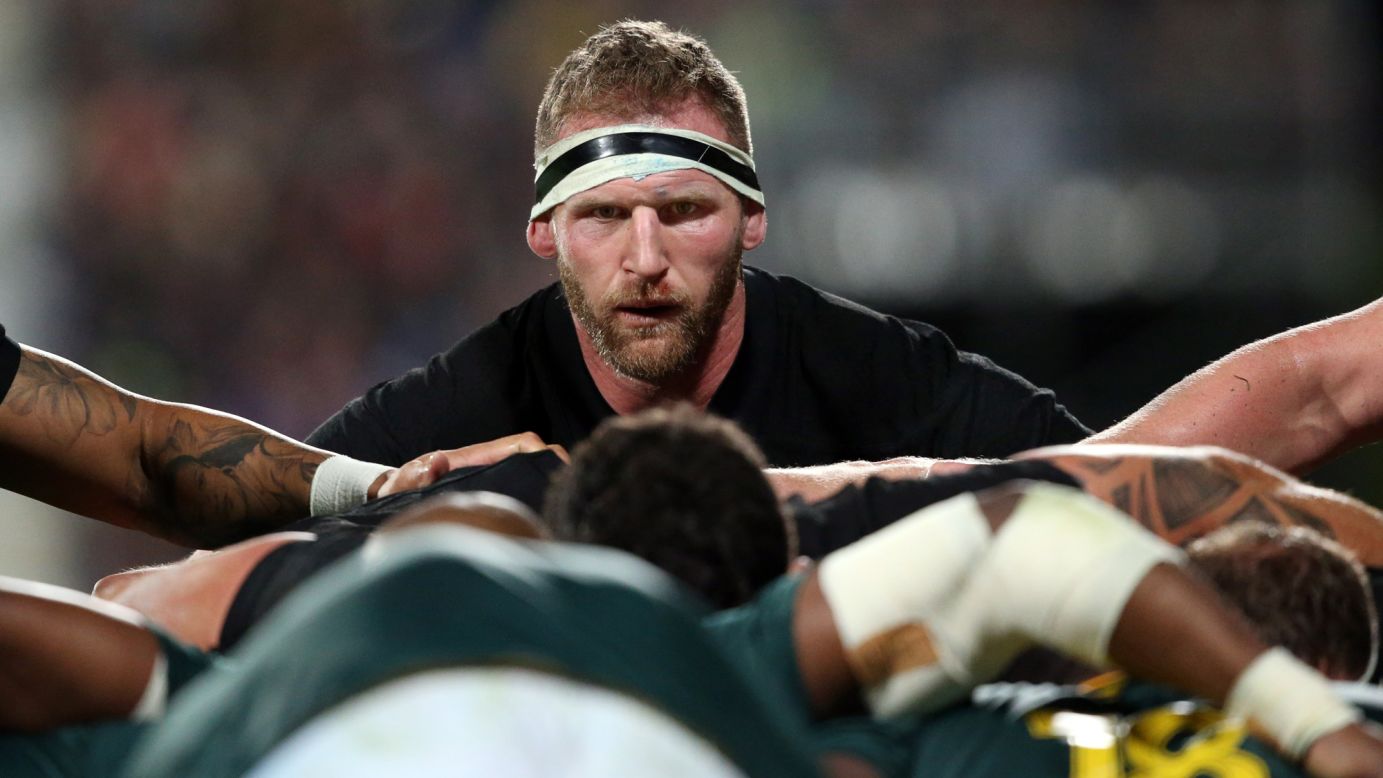 New Zealand rugby player Kieran Read is seen above a scrum during a Rugby Championship match against South Africa on Saturday, September 16.