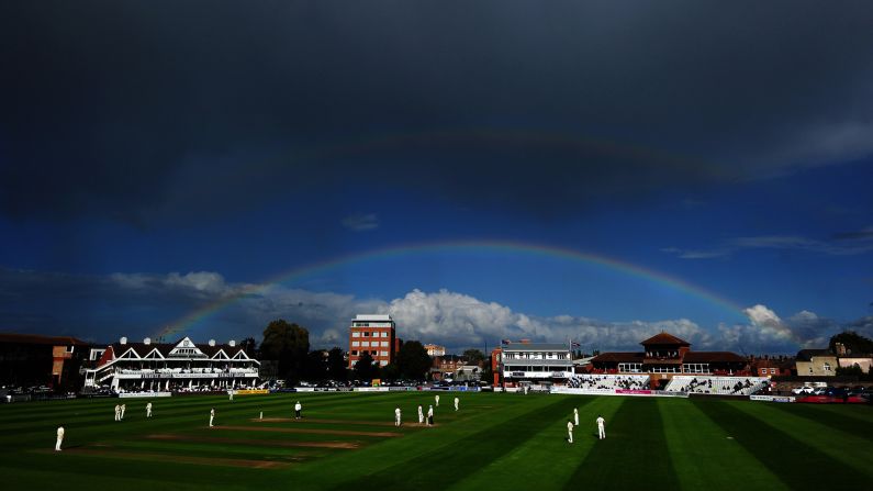 A rainbow appears over a cricket ground in Taunton, England, during a Division One match between Somerset and Lancashire on Thursday, September 14. <a href="index.php?page=&url=http%3A%2F%2Fwww.cnn.com%2F2017%2F09%2F12%2Fsport%2Fgallery%2Fwhat-a-shot-sports-0912%2Findex.html" target="_blank">See 32 amazing sports photos from last week</a>