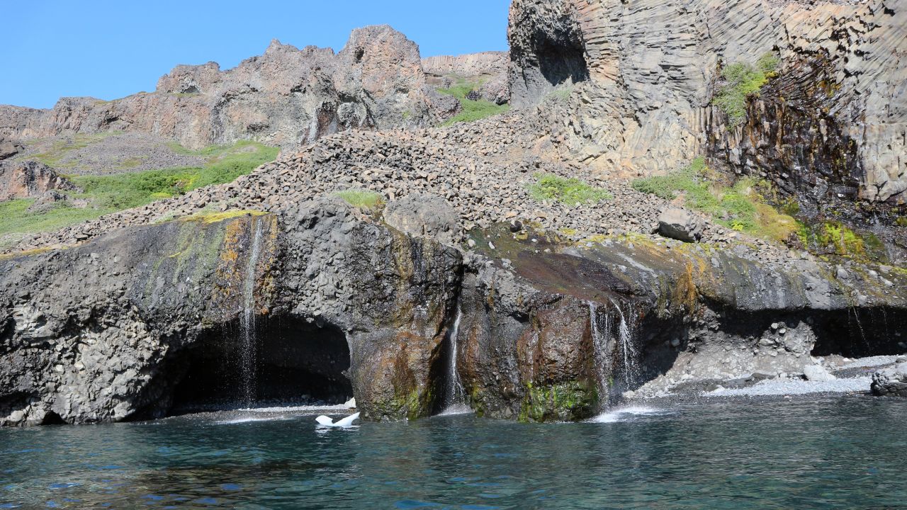 Farther down the coast, the rock formation get ever stranger -- twisted, folded and contorted.