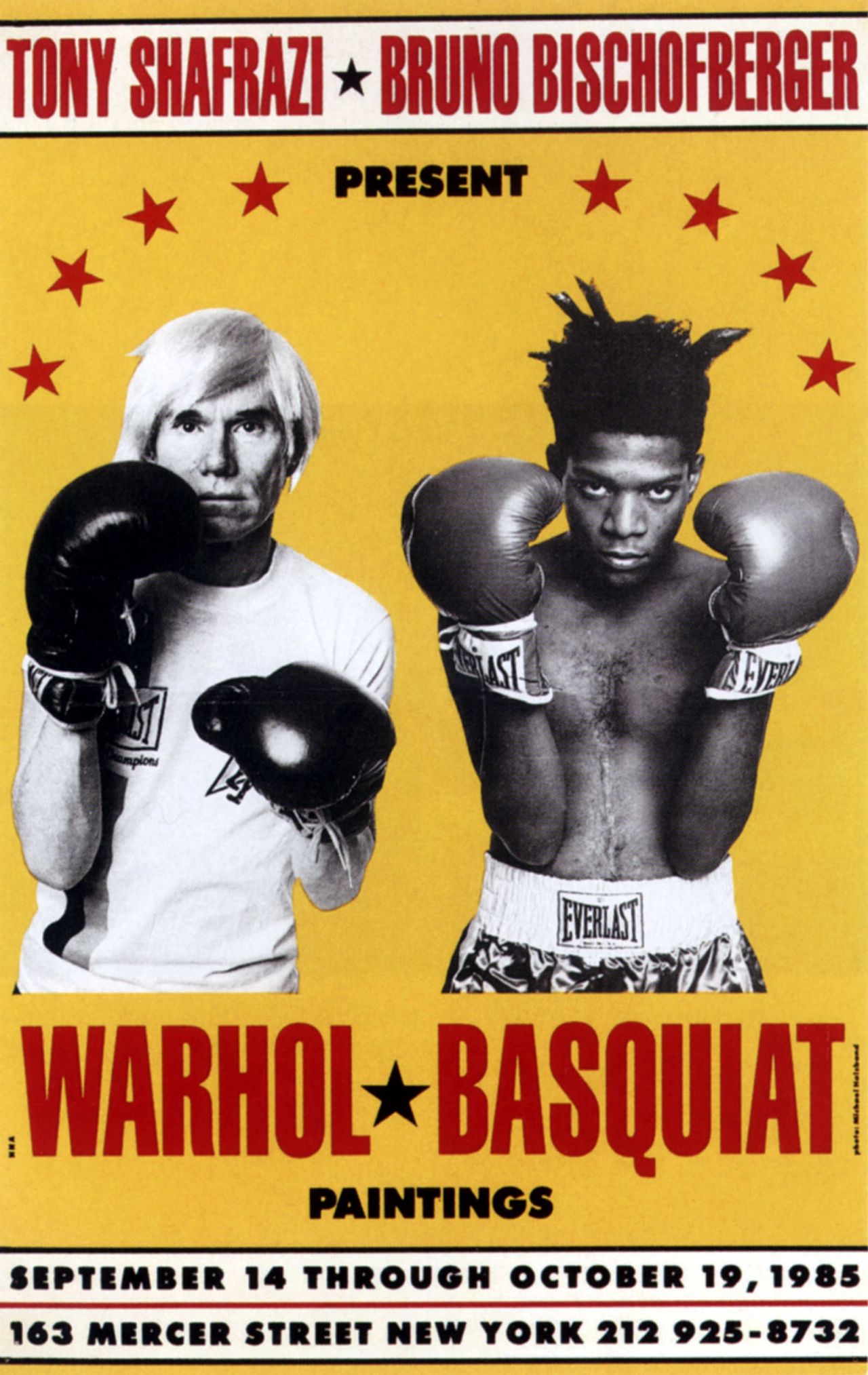 An exhibition poster for a 1985 Andy Warhol and Jean-Michel Basquiat exhibition.