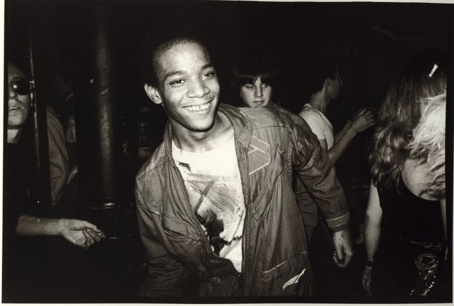 Jean-Michel Basquiat dancing at New York's Mudd Club in 1979.