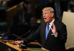 President Donald Trump addresses world leaders at the United Nations General Assembly.