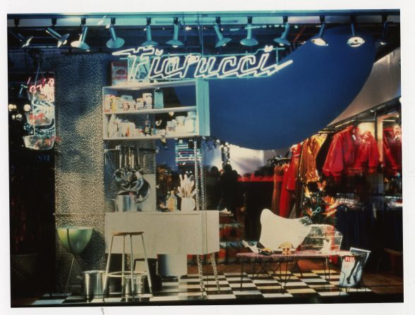 The famous Fiorucci store in Amsterdam that also had a cafe inside of it. This has offered up lashings of inspiration for the new London store that recently opened. The cafe was inspired by the New York store as Andy Warhol used to spend his days drinking espresso and using the store as his office hence it was called the daytime Studio 54. 