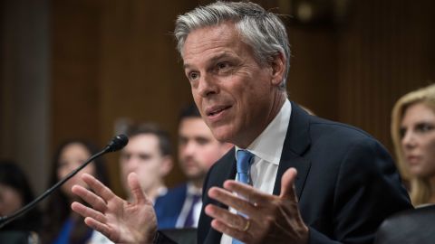 Jon Huntsman testifies before the US Senate Foreign Relations Committee on his nomination to be ambassador to Russia on Capitol Hill in Washington, DC, on September 19, 2017. 