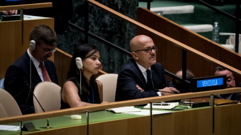 Delegates from Venezuela during Trump's address.
