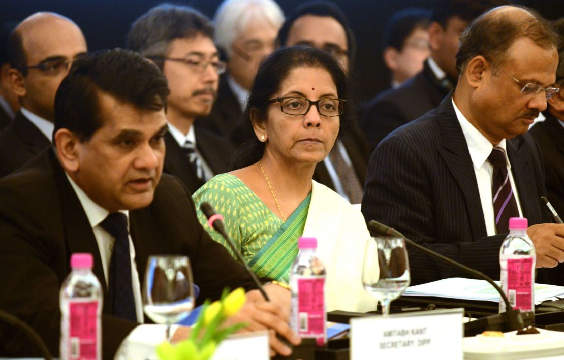 Nirmala Sitharaman looks on during a public-private dialogue for India-Japan investment, New Delhi, April 30, 2015. 