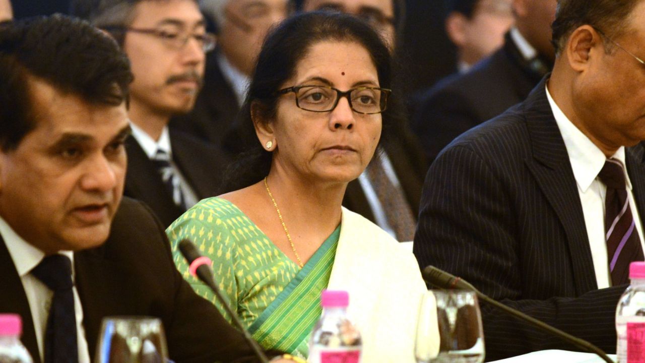 Nirmala Sitharaman looks on during a public-private dialogue for India-Japan investment, New Delhi, April 30, 2015.