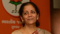Nirmala Sitaraman pictured during a press conference in Ahmedabad on December 8, 2012. 