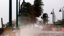 Winds lash the coastal city of Fajardo as Hurricane Maria approaches Puerto Rico, on September 19, 2017. 
Maria headed towards the Virgin Islands and Puerto Rico after battering the eastern Caribbean island of Dominica, with the US National Hurricane Center warning of a "potentially catastrophic" impact. / AFP PHOTO / Ricardo ARDUENGO        (Photo credit should read RICARDO ARDUENGO/AFP/Getty Images)