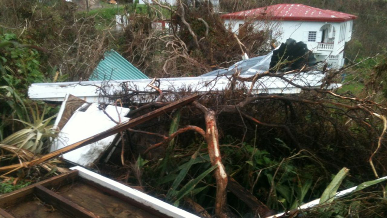 Austin Fields says that the rain has stopped and that he has seen law enforcement vehicles on the road after Hurricane Maria hit the U.S. Virgin Islands.