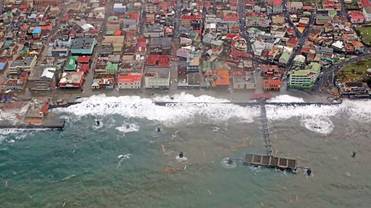 A Regional Security System survey overflight on Tuesday shows the devastation Hurricane Maria wrought on the Caribbean island of Dominica.