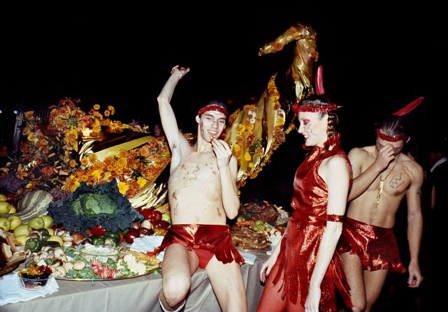 Costumed revelers enjoy the feast at a 1978 party for Casablanca Records, who once counted Kiss and Donna Summer on their roster.  