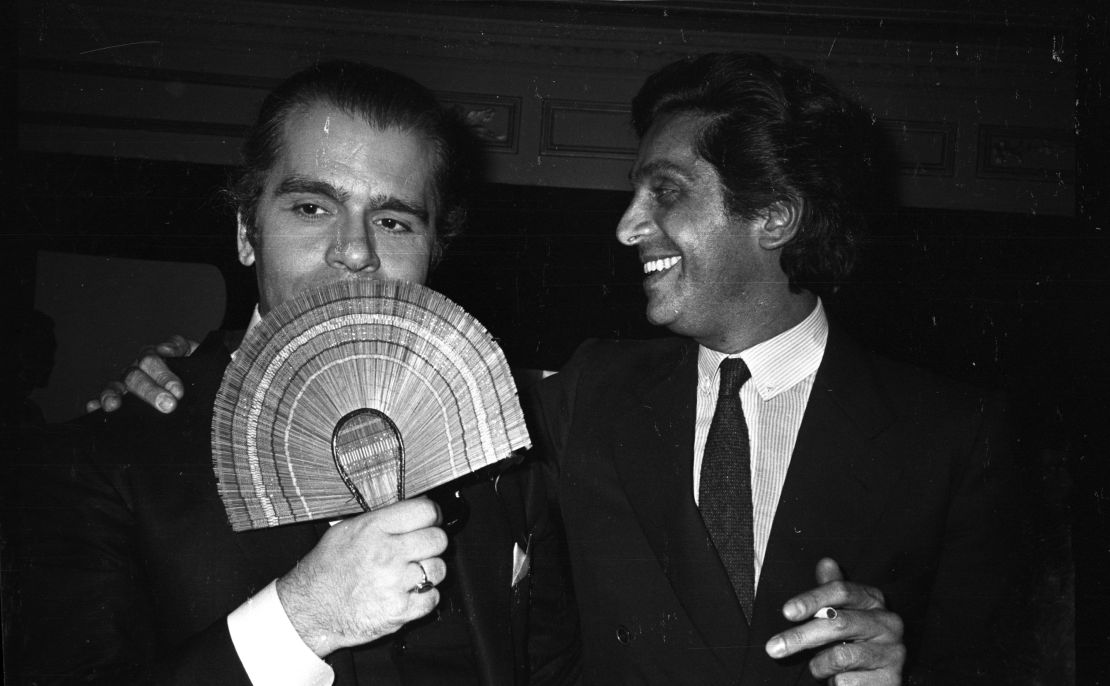 Designers Karl Lagerfeld and Valentino at Studio 54. 