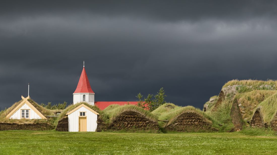 An example of the traditional turf architecture found in Iceland. Expert Hannes Lárusson believes the style can influence modern green architecture. 