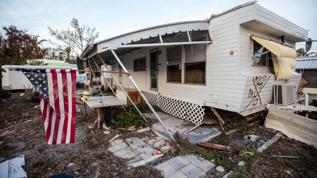 Even far from the eye of the storm, powerful winds and storm surge lay waste to homes on Plantation Key.