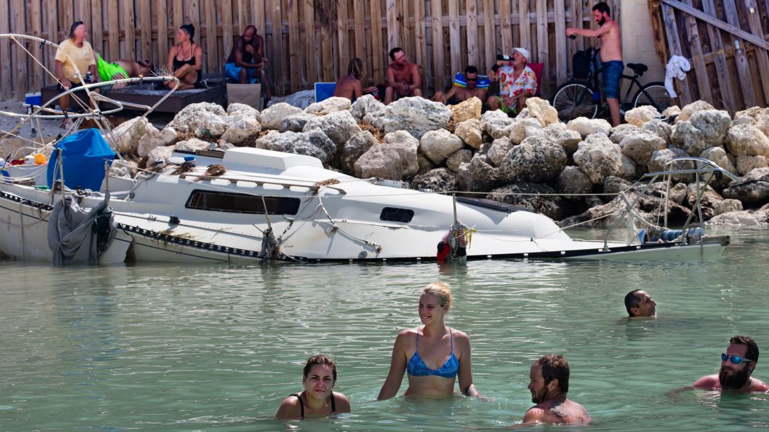 In Key West, it didn't take long for people to get back into the water.