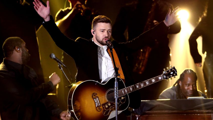 Musician Justin Timberlake performs onstage at the 49th annual CMA Awards at the Bridgestone Arena on November 4, 2015 in Nashville, Tennessee.  (Photo by Terry Wyatt/WireImage)