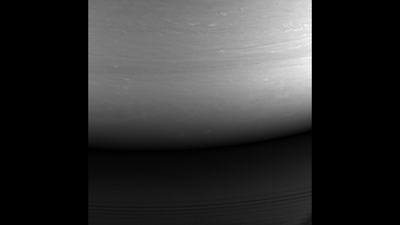 This monochrome photo of Saturn was the last image taken by NASA's Cassini spacecraft before <a href="http://www.cnn.com/2017/09/15/us/cassini-mission-ends/index.html" target="_blank">it was deliberately sunk into the planet's atmosphere</a> on Friday, September 15. Cassini spent 13 years exploring the planet and its moons. The data and images led to numerous discoveries that changed how scientists think about our solar system.