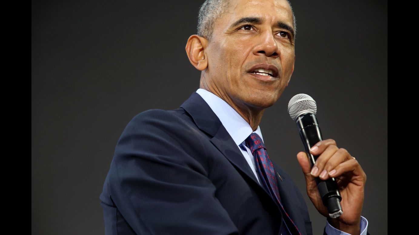 Former US President Barack Obama answers questions at a Gates Foundation event in New York on Wednesday, September 20. In <a href="http://www.cnn.com/2017/09/20/politics/obama-gates-foundation/index.html" target="_blank">a rare public appearance</a> eight months after leaving office, Obama took shots at his successor's plans on health care and foreign policy but didn't criticize him by name.