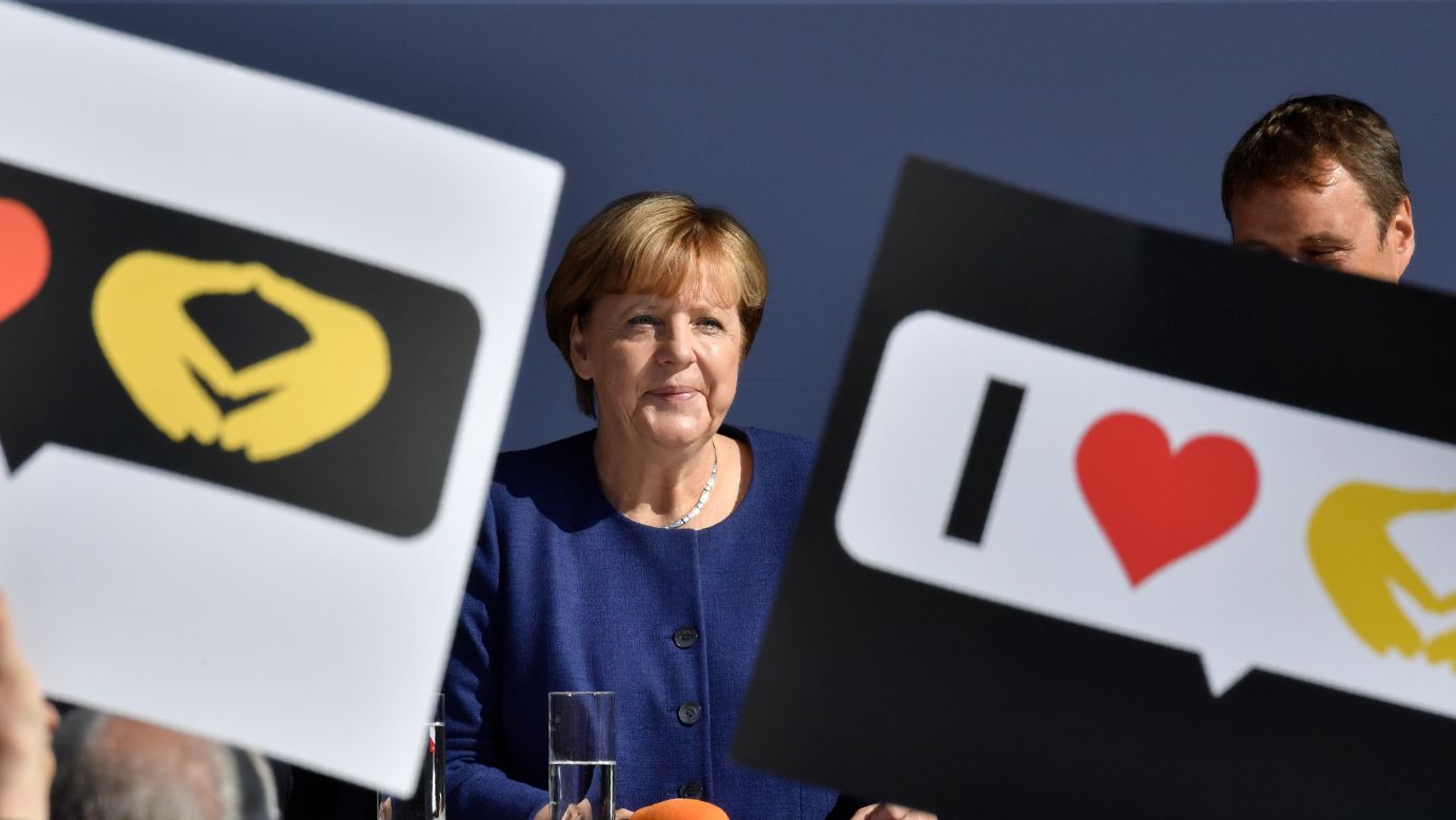 German Chancellor Angela Merkel addresses supporters during an election rally in Binz, Germany, on Saturday, September 16. Merkel, <a href="http://www.cnn.com/2013/09/19/europe/gallery/angela-merkel-career/index.html" target="_blank">Germany's first female Chancellor, </a>is seeking re-election for an office she has held since 2005. <a href="http://www.cnn.com/2017/08/31/europe/german-election-guide-trnd/index.html" target="_blank">Why the German elections matter</a>