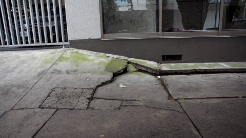 When the earth moved on Tuesday, so did the sidewalk in Mexico City's Condesa neighborhood.