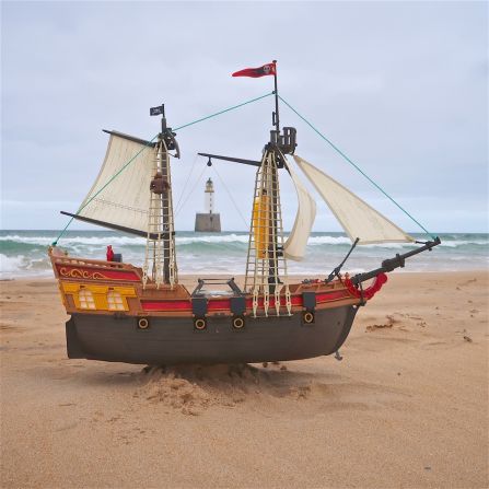 A Playmobil pirate ship has sailed all of the way from the UK to Scandinavia and beyond.