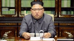 Photo of North Korean leader Kim Jong Un taken from the front page of the state paper Rodong Sinmun on Friday September 22.
