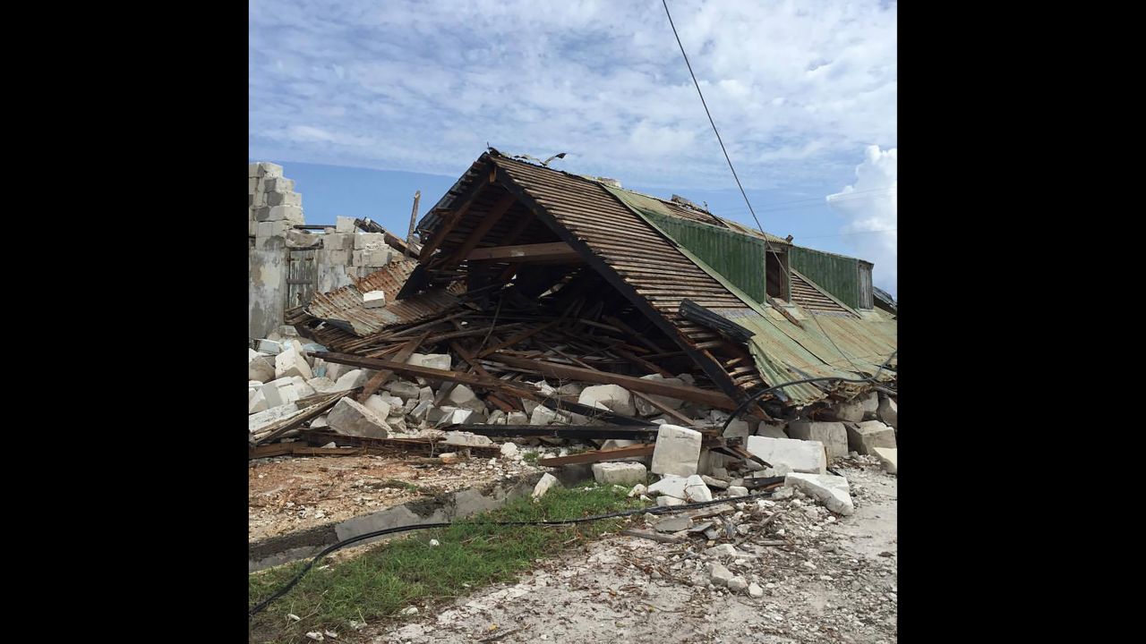 Hurricane Maria leaves a house destroyed in the Turks and Caicos Islands.