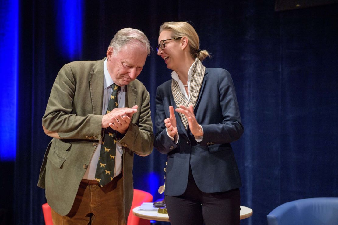 Alexander Gauland and Alice Weidel, co-lead candidates for the AfD in Sunday's election