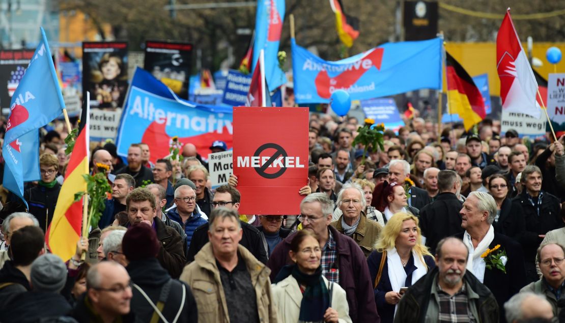 Support for the AfD grew quickly following the arrival of more than a million refugees in Germany in 2015.