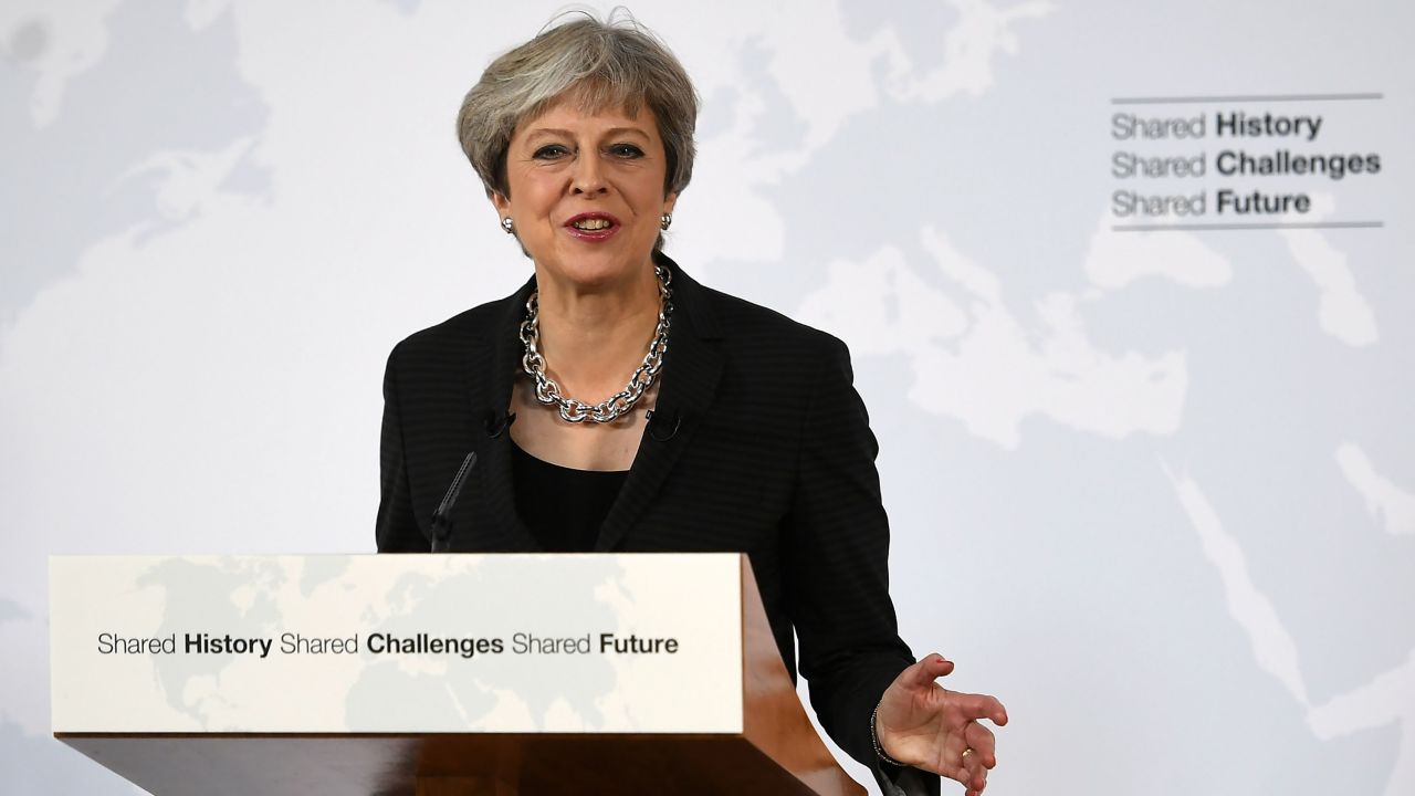 British Prime Minister Theresa May gives her landmark Brexit speech in Florence, Italy, on Friday.