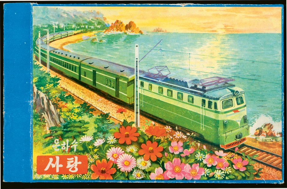 A candy box showing the Red Flag train, which travels along North Korea's east coast.