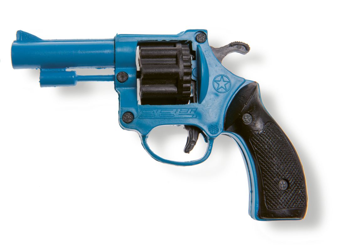 A toy gun that fires plastic bullets.