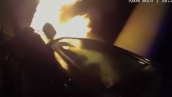 cops burning car rescue