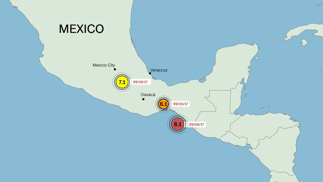 Mexico has had three earthquakes greater than 6.0 magnitude since September 8.