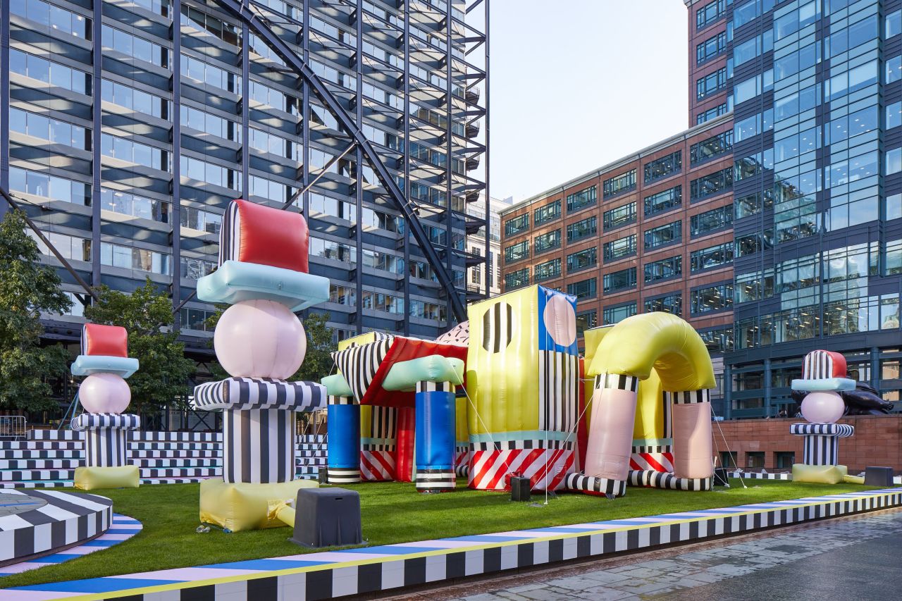 Print designer Camille Walala took over London's Exchange Square with her "Villa Walala" installation.