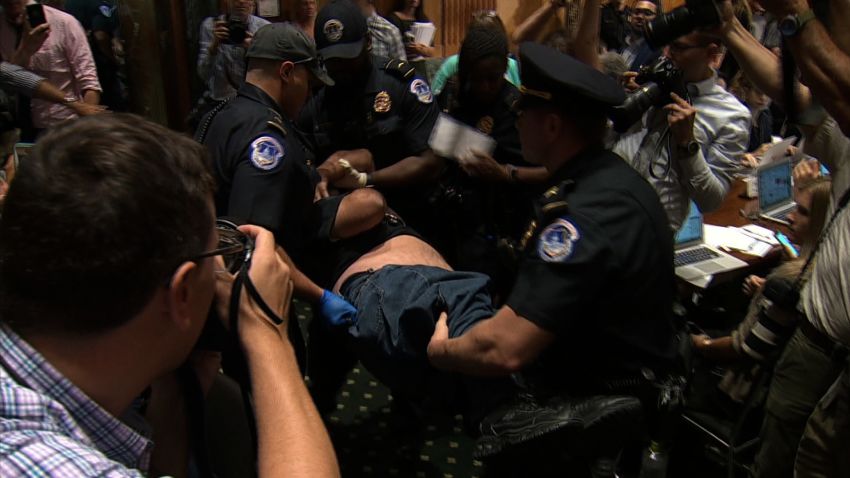 protesters disrupt graham cassidy health care bill hearing bts_00003227
