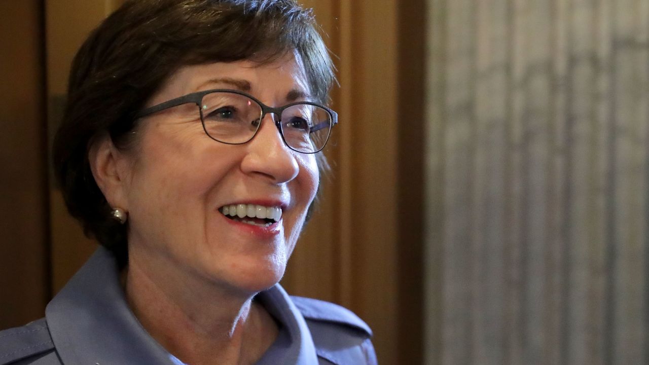 WASHINGTON, DC - JULY 26:  U.S. Sen. Susan Collins talks to reporters after leaving the Senate Floor following a vote at the U.S. Capitol July 26, 2017 in Washington, DC. GOP efforts to pass legislation to repeal and replace the Affordable Care Act, also known as Obamacare, were dealt setbacks when a mix of conservative and moderate Republican senators joined Democrats to oppose procedural measures on the bill.  (Photo by Chip Somodevilla/Getty Images)