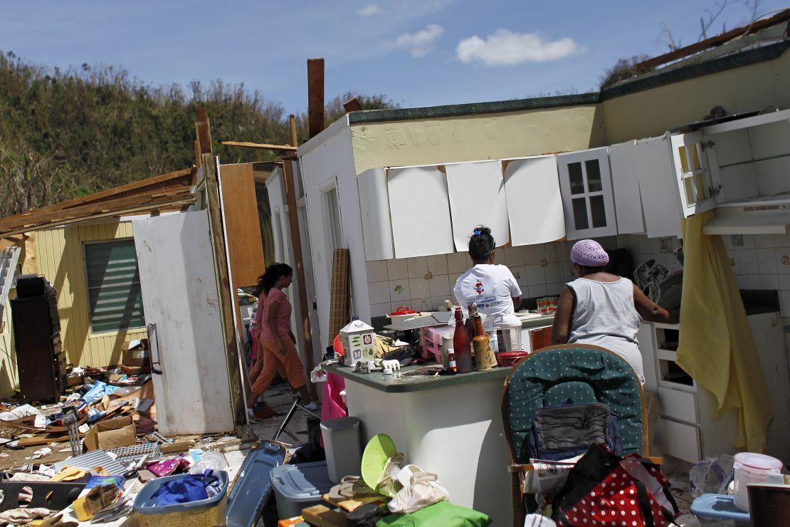 Hurricane Maria ripped roofs off many houses.