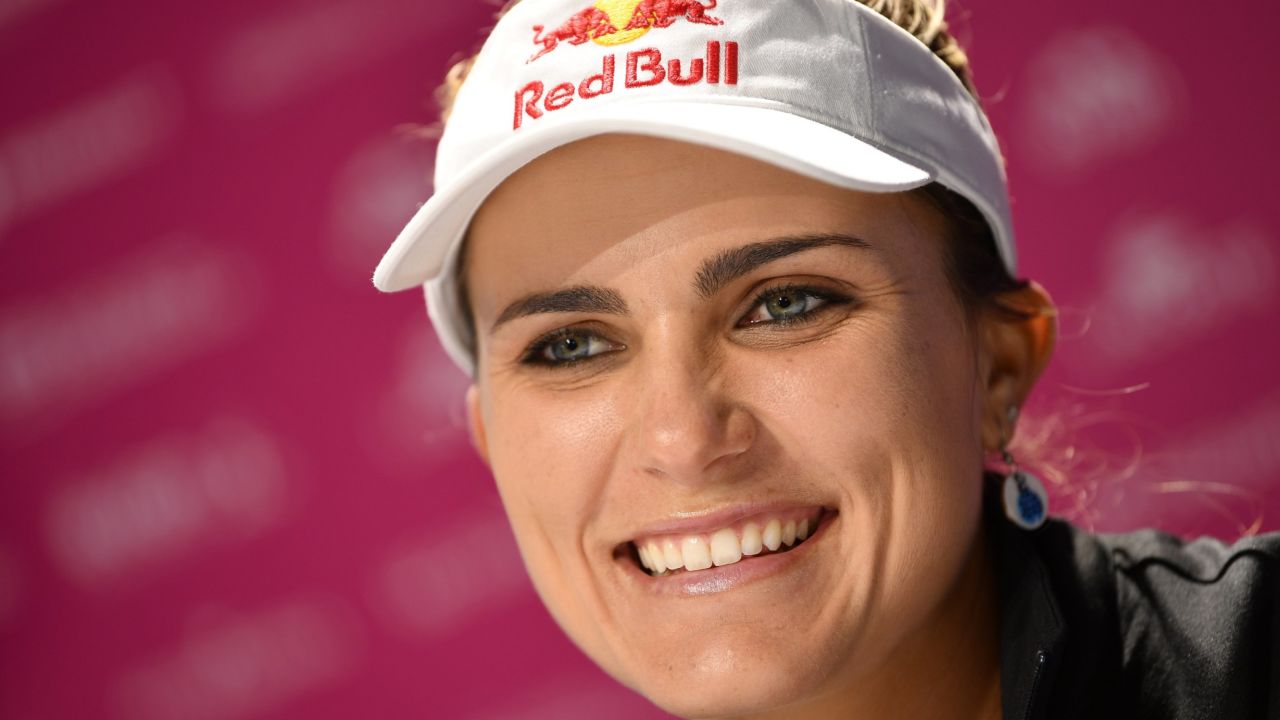 EVIAN-LES-BAINS, FRANCE - SEPTEMBER 12: Lexi Thompson of USA speaks to the media during a press conference prior to the start of The Evian Championship at Evian Resort Golf Club on September 12, 2017 in Evian-les-Bains, France. (Photo by Stuart Franklin/Getty Images)