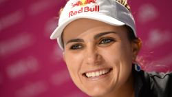 EVIAN-LES-BAINS, FRANCE - SEPTEMBER 12:  Lexi Thompson of USA speaks to the media during a press conference prior to the start of The Evian Championship at Evian Resort Golf Club on September 12, 2017 in Evian-les-Bains, France.  (Photo by Stuart Franklin/Getty Images)