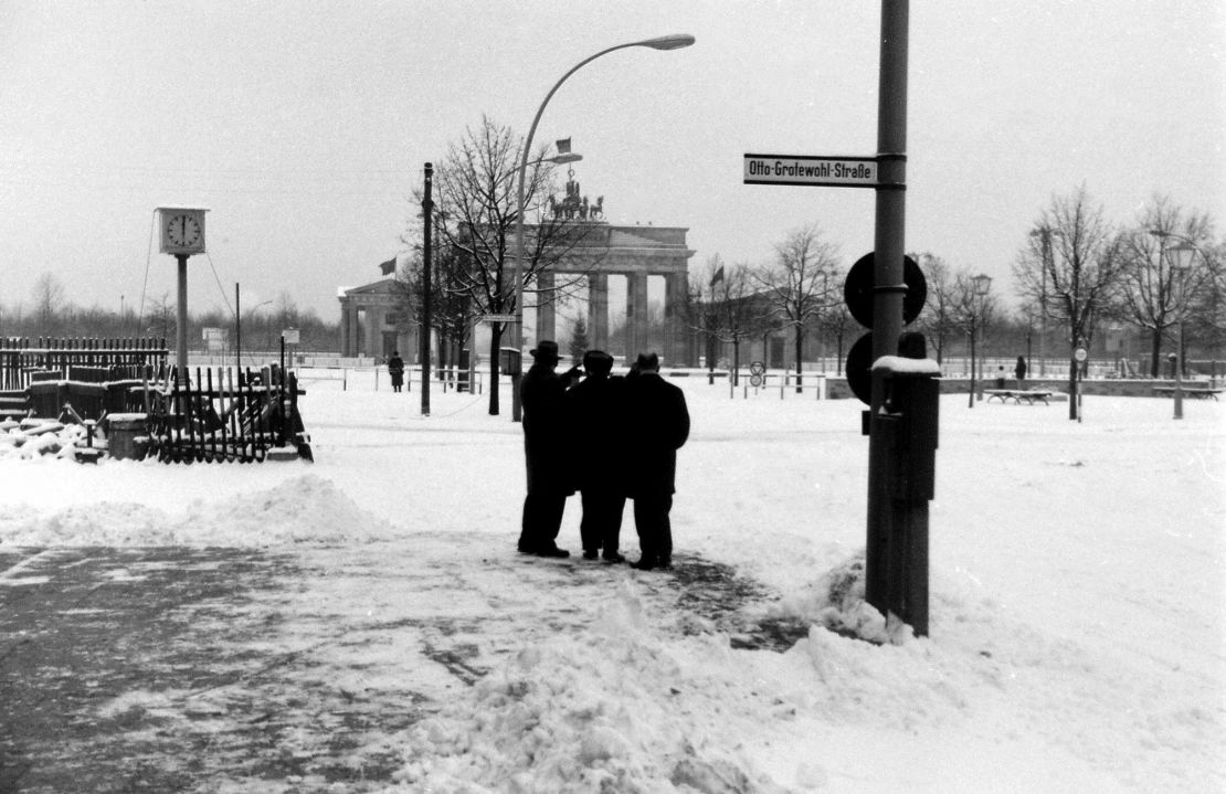 Hailstone took this photograph looking westwards towards the Brandenburg Gate in December 1964. 